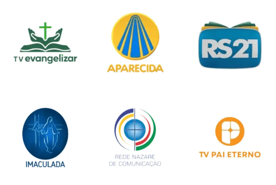 Canais religiosos que apoiam: TV Evangelizar, TV Aparecida, RS21, Imaculada, Rede Nazaré de Comunicação e TV Pai Eterno